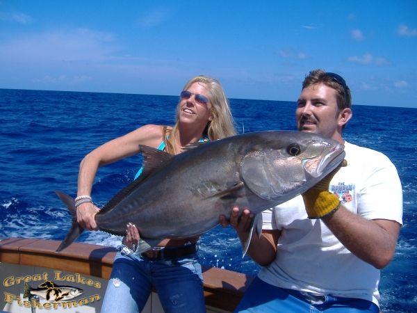 This nice catch by Chrissy was about a 35# amberjack. Later I caught a 58# AJ that nearly pulled my arms off.
