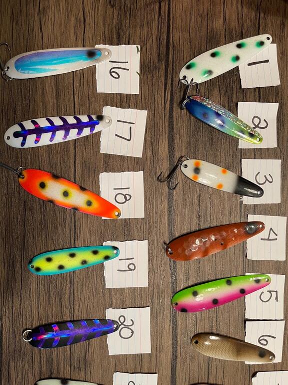 Custom painted trolling spoons - Classifieds - Buy, Sell, Trade or Rent -  Great Lakes Fisherman - Trout, Salmon & Walleye Fishing Forum